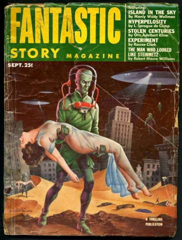 copertina di unn umero delal rivista Fantastic stories